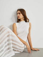 Open Knit Mock Neck Rib Long Dress